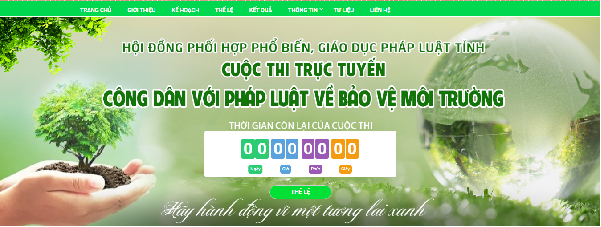 Cuộc thi trực tuyến “công dân với pháp luật về bảo vệ môi trường